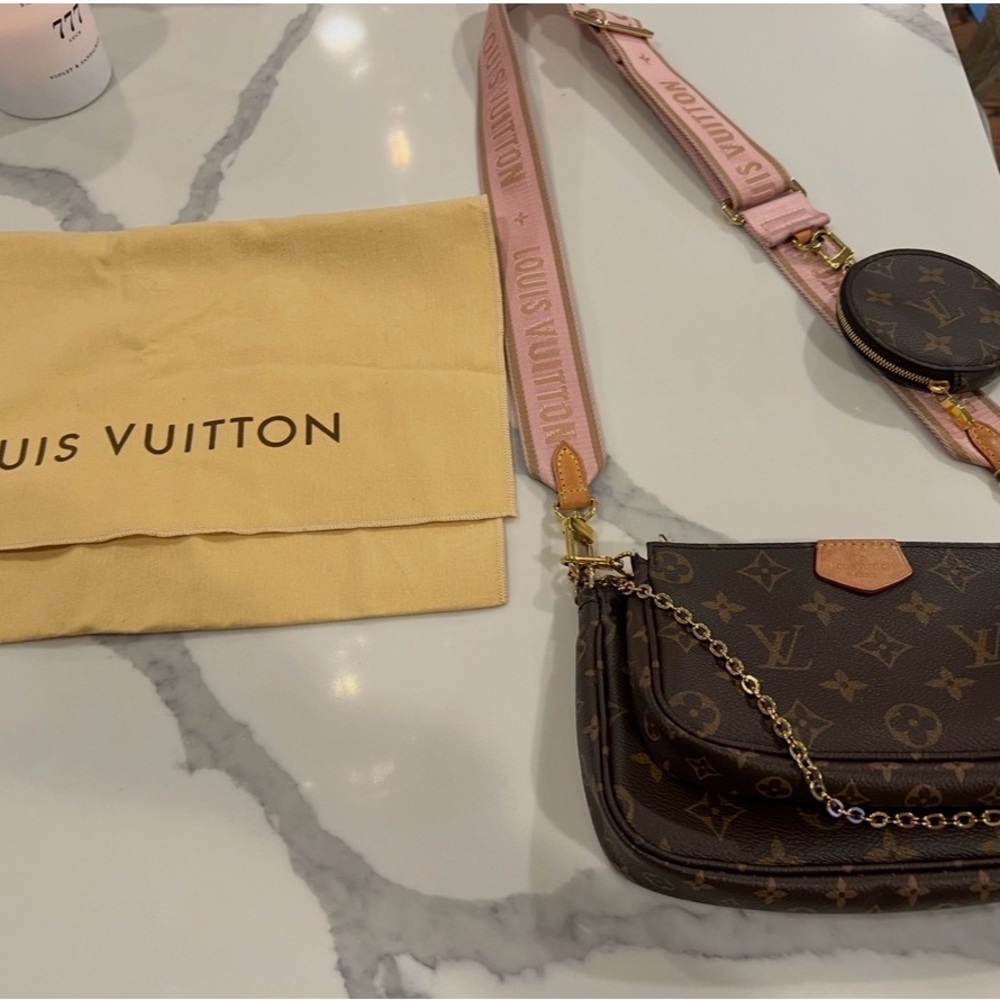 Louis Vuitton Monogram Crossbody with Pink Strap
